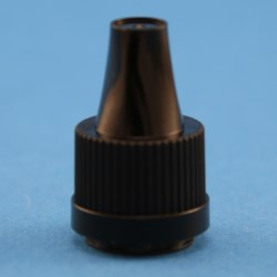 13mm Black Ribbed Child Resistant and Tamper Evident Cap with Dropper Insert
